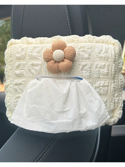 1pc Car Tissue Box, Car Tissue Drawer, Armrest Box, Visor Clip Seat Hanging Cute Minimalist High-End Tissue Holder