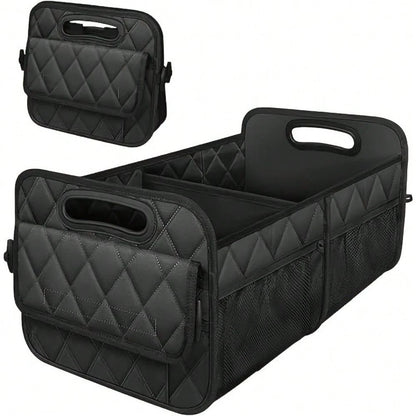 1PC Car Trunk Organizer Bag, 6-Pocket Design, 50L Waterproof Polyester Material, Black, Unisex. 1 Car Trunk Organizer Bag- Car Storage Box With 6 Pockets- Car Accessories- Luggage- Trunk