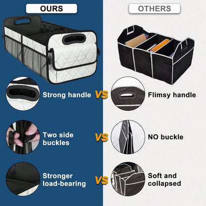 1PC Car Trunk Organizer Bag, 6-Pocket Design, 50L Waterproof Polyester Material, Black, Unisex. 1 Car Trunk Organizer Bag- Car Storage Box With 6 Pockets- Car Accessories- Luggage- Trunk