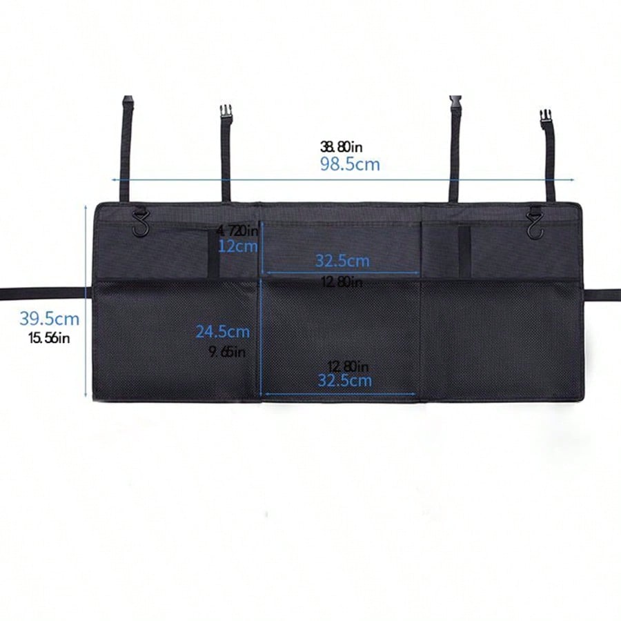 1pc Car Trunk Storage Mesh Bag, Organizer Compartment Holder For SUV, MPV, Rear Seat, For Umbrella, Racket
