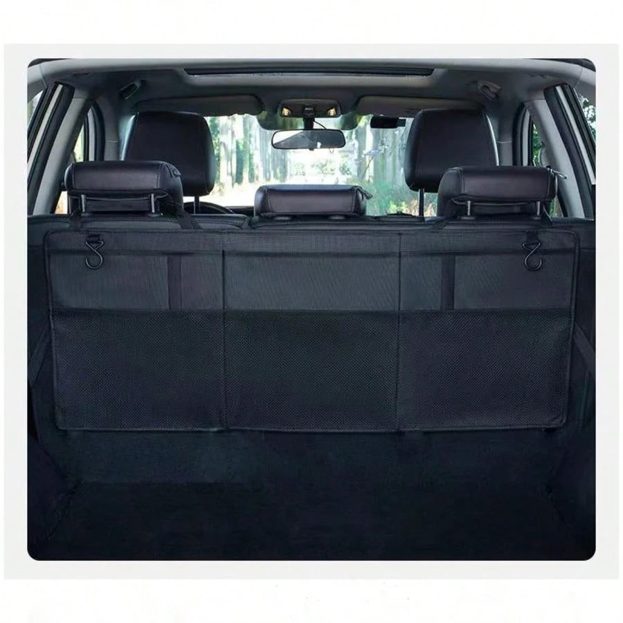 1pc Car Trunk Storage Mesh Bag, Organizer Compartment Holder For SUV, MPV, Rear Seat, For Umbrella, Racket
