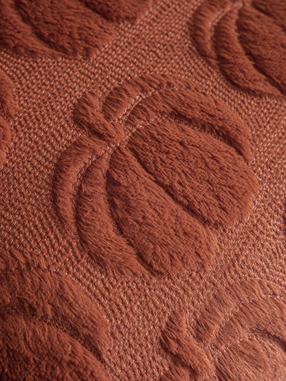 1pc Caramel Color Pumpkin Embroidered Cushion Cover, Farmhouse Style Square Decorative Pillow Sham Suitable For Living Room And Bedroom Home Decor, Pillow Insert Not Included