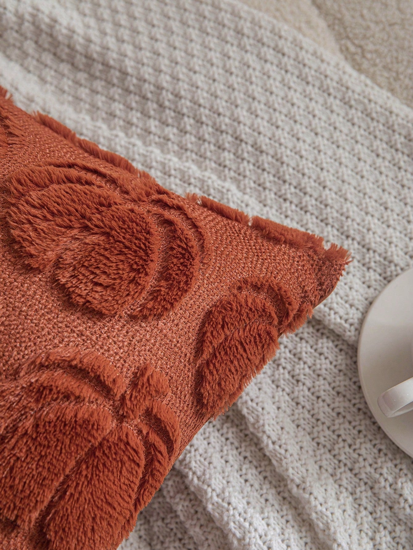 1pc Caramel Color Pumpkin Embroidered Cushion Cover, Farmhouse Style Square Decorative Pillow Sham Suitable For Living Room And Bedroom Home Decor, Pillow Insert Not Included
