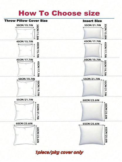 1pc Chenille Floral Jacquard Pillow Cover, Farmhouse Style Square Cushion Cover, Suitable For Sofa, Bed, Chair, Living Room, Bedroom, Car Decor, Light Blue