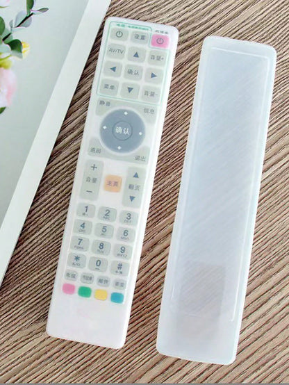 1pc Clear Remote Control Cover, Transparent Silicone Remote Control Protector, For Home For School,Office,Household,Travel,Bag,Organizer,Storage Insulation,Galentines,Puppy,Carnival,Party Decorations