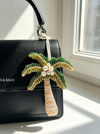 1pc Colorblock Studded Fashionable Elegant Chic Minimalist Cute Unique Interesting Plant Summer Coconut Tree Shape Coconut Tree Graphic Backpack Shoulder Bag Crossbody Bag Tote Bag Underarm Bag Cosmet