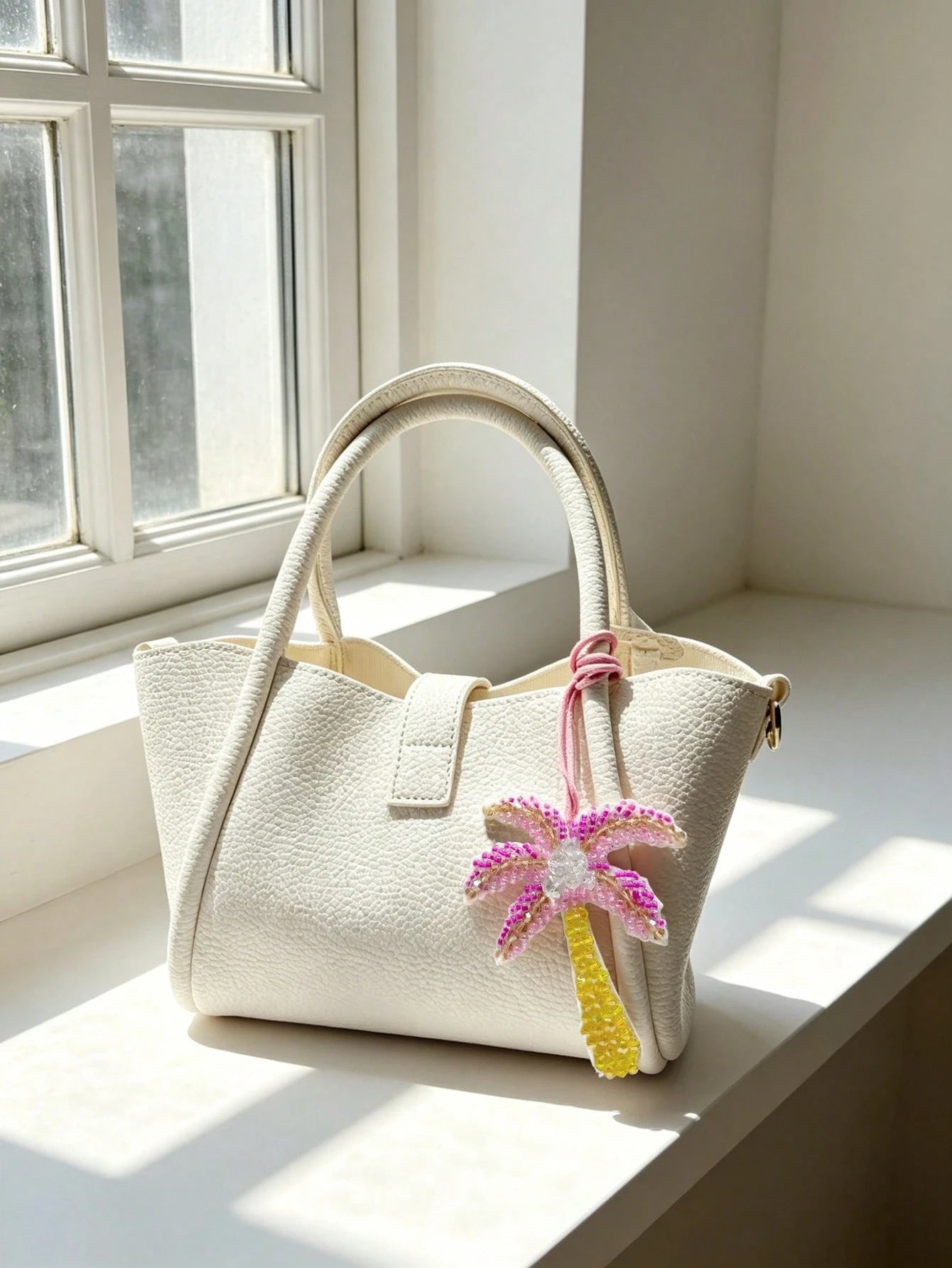 1pc Colorblock Studded Fashionable Elegant Chic Minimalist Cute Unique Interesting Plant Summer Coconut Tree Shape Coconut Tree Graphic Backpack Shoulder Bag Crossbody Bag Tote Bag Underarm Bag Cosmet