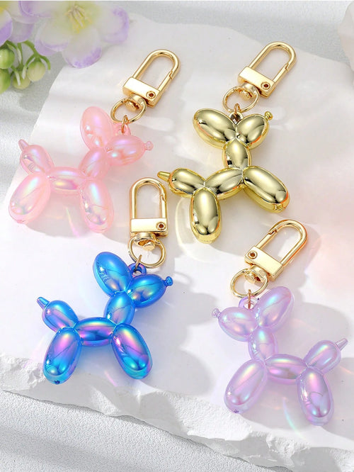 1pc Colorful Balloon Dog Keychain, Wallet Keyring Pendant, Bag Charm Puppy Ornament, Women's Car Keyring Pendant, Valentine's Day Gift