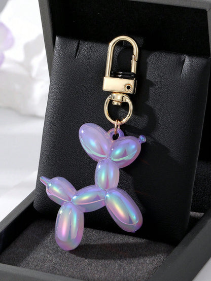 1pc Colorful Balloon Dog Keychain, Wallet Keyring Pendant, Bag Charm Puppy Ornament, Women's Car Keyring Pendant, Valentine's Day Gift