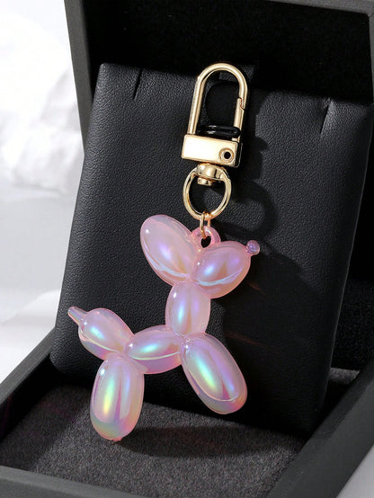 1pc Colorful Balloon Dog Keychain, Wallet Keyring Pendant, Bag Charm Puppy Ornament, Women's Car Keyring Pendant, Valentine's Day Gift