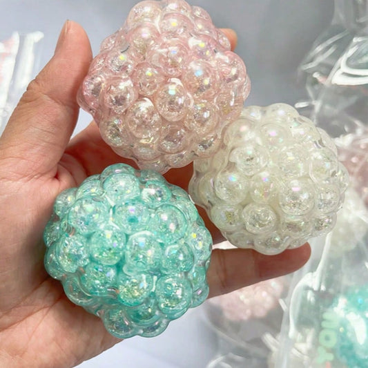 1pc Colorful Mesh Squeeze Ball With Finger Beads, Soft Touch Sensory Stress Relief Toy, Anxiety Relief Mindfulness Toy, Suitable For Children And Adults, Wedding Season Mother's Day Gift
