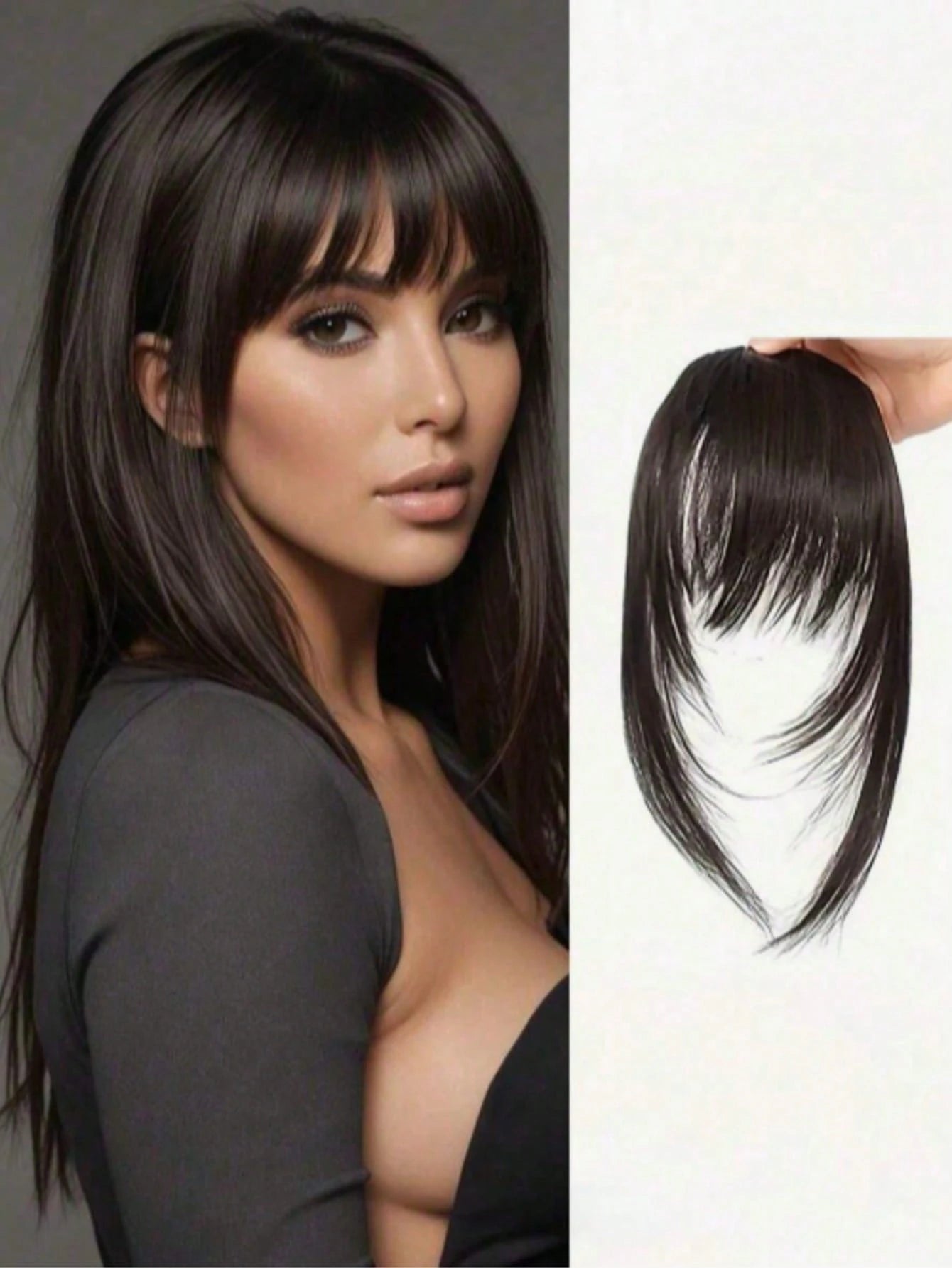 1pc Colorful Synthetic Clip-In Bangs, Natural Seamless Invisible Air Bangs And Side Part Hair Extensions For Women, Suitable For Students And Daily Wear, Multiple Colors Available (May Slightly Differ