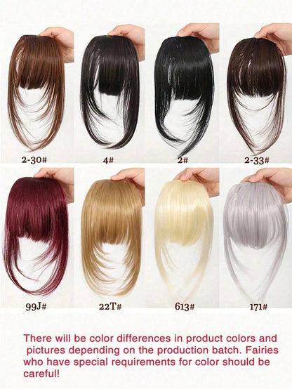 1pc Colorful Synthetic Clip-In Bangs, Natural Seamless Invisible Air Bangs And Side Part Hair Extensions For Women, Suitable For Students And Daily Wear, Multiple Colors Available (May Slightly Differ