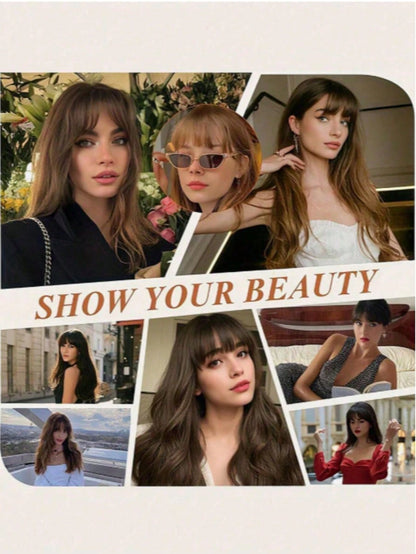 1pc Colorful Synthetic Clip-In Bangs, Natural Seamless Invisible Air Bangs And Side Part Hair Extensions For Women, Suitable For Students And Daily Wear, Multiple Colors Available (May Slightly Differ