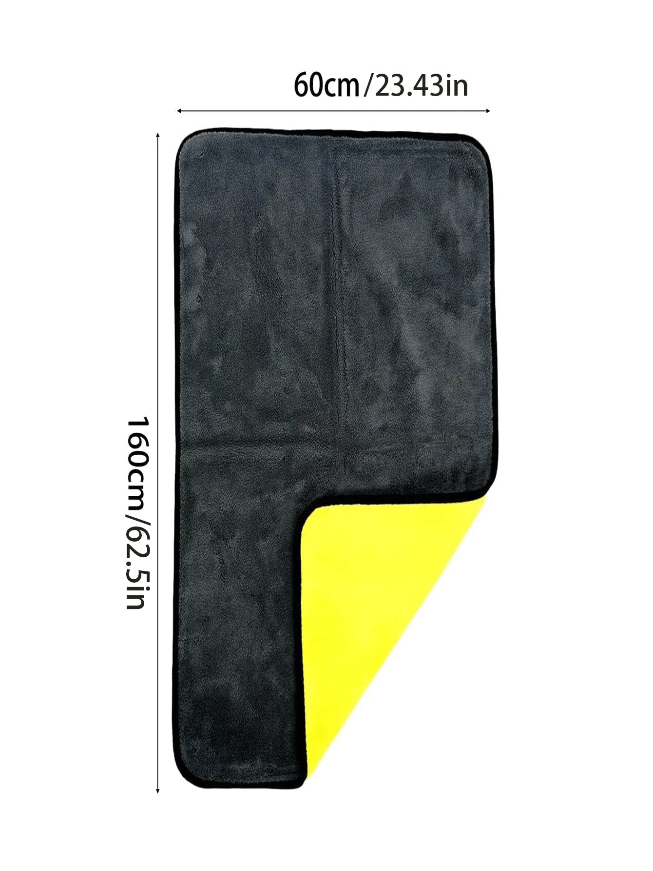 1pc Coral Fleece Car Wash Towel 60*160cm Large Car Towel Double-Sided Thickened Absorbent Car Towel