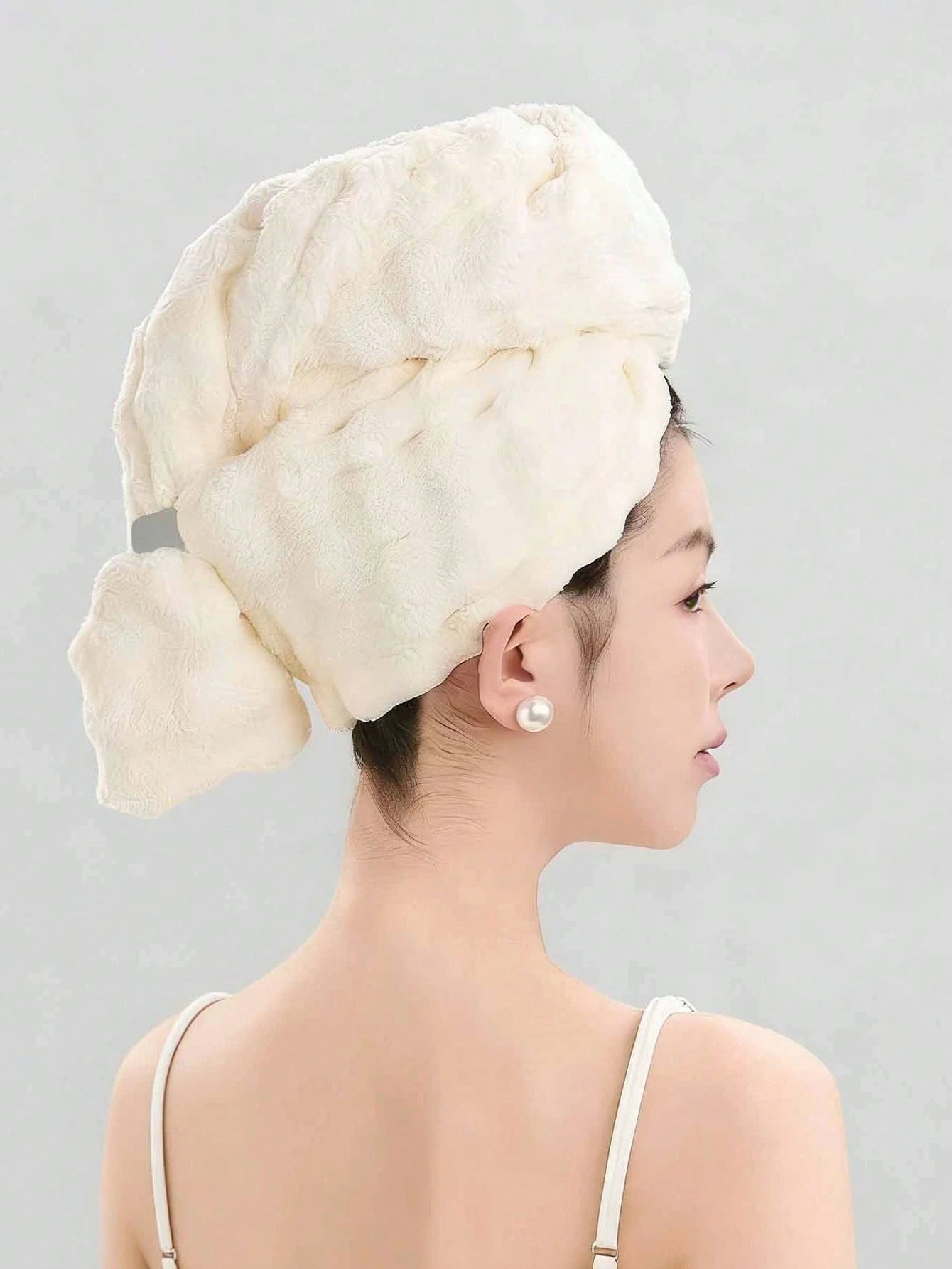 1pc Coral Fleece Extra Large & Thick Super Absorbent Hair Drying Towel, Microfiber Hair Wrap Suitable For Long & Short Hair, Minimalist Solid Color Towel, Shower Cap, Hair Care Accessory, Home Essenti
