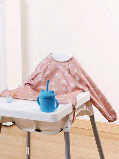 1PC Coverall Baby Feeding Bib For Eating,Long Sleeves Bib Attaches To Highchair And Table,Weaning Bibs