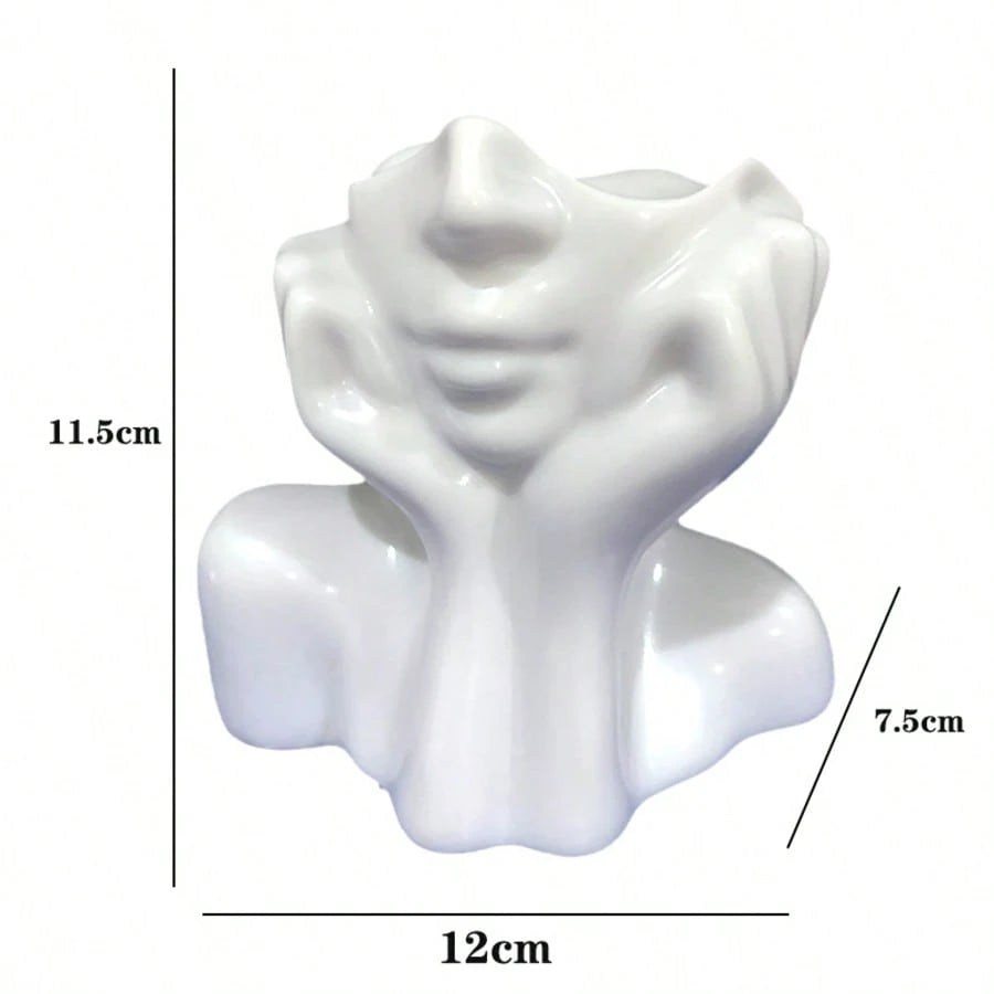 1pc Creative Design Handmade Makeup Brush Holder- This Unique Makeup Brush Holder Is Made Of Decorative Resin, A Desktop Makeup Brush Organizer. It Features An Anti-Drop Design, Exquisite Carved Deco