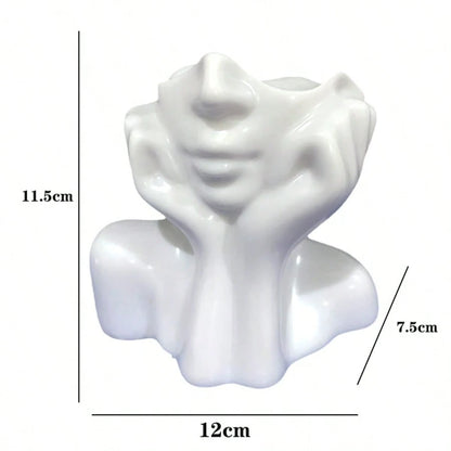 1pc Creative Design Handmade Makeup Brush Holder- This Unique Makeup Brush Holder Is Made Of Decorative Resin, A Desktop Makeup Brush Organizer. It Features An Anti-Drop Design, Exquisite Carved Deco