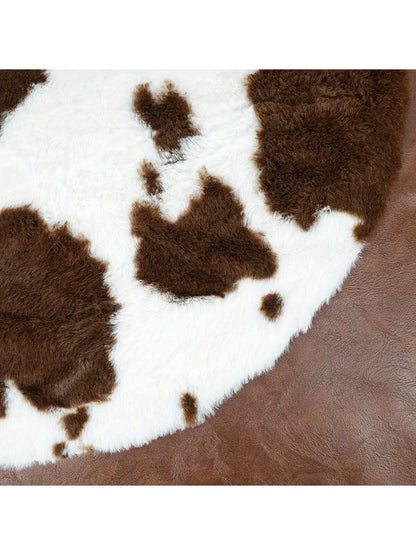 1pc Crescent Shape Cowhide Leather Milky Pillow Cover For Sofa Back Cushion (Pillow Core Not Included)
