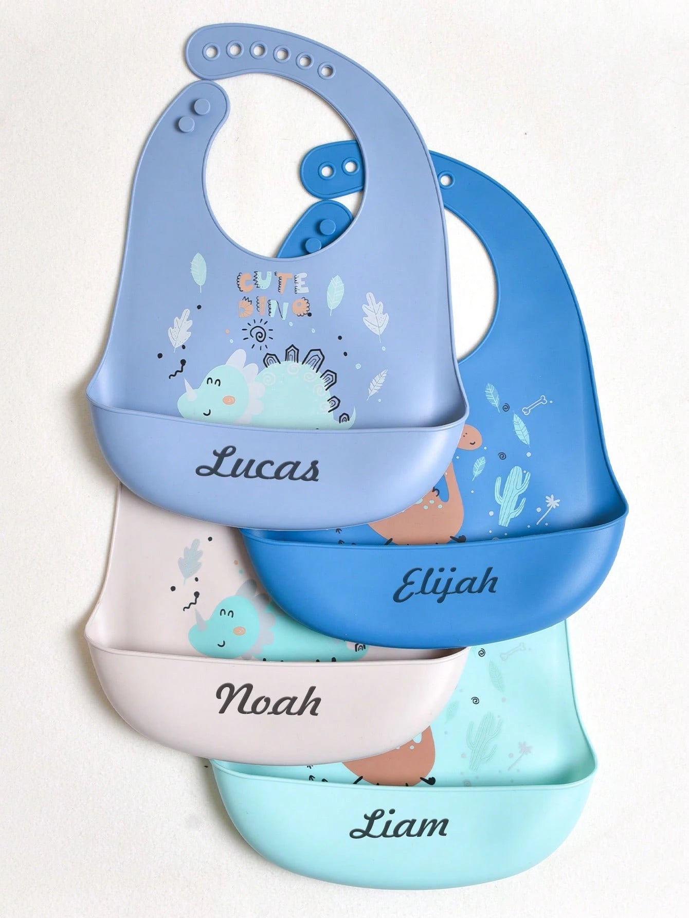 1pc Custom Baby Bibs- Dinosaur Series, Soft, Adjustable, Stain & Leakage Resistant Bibs, Personalized Gifts For Baby Boys & Girls, All Season,Chic Autumn,Baby Gift, Commemorative,Baby Accessories