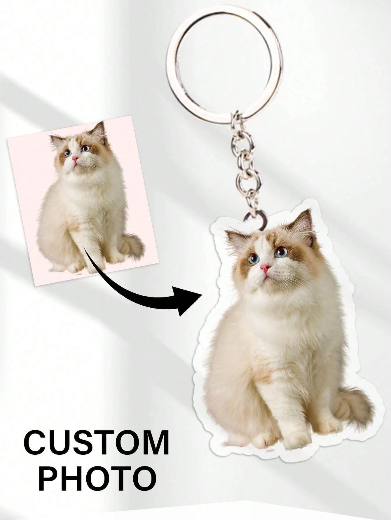 1pc Custom Name Photo Keychain, Women Backpack Pendant, Acrylic Keychain For Couples, Friends, Pets, Personalized Photos, Commemorative Collectible, Personalized Gift