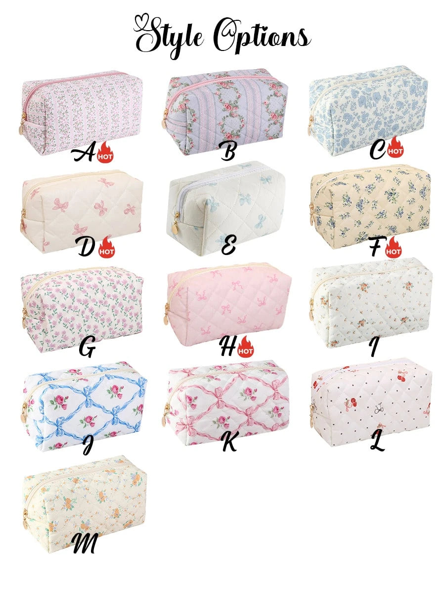 1pc Customizable Cosmetic Bag, Large Capacity Embroidered, Gift For Girlfriend, Family, Sisters, Business Travel, Vacation, Bridesmaids, Bridesmaid Proposal Gift, Travel Organizer, Wedding, Mother's D