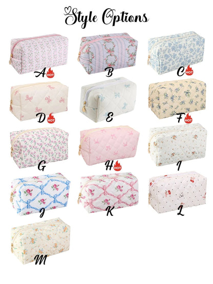 1pc Customizable Cosmetic Bag, Large Capacity Embroidered, Gift For Girlfriend, Family, Sisters, Business Travel, Vacation, Bridesmaids, Bridesmaid Proposal Gift, Travel Organizer, Wedding, Mother's D