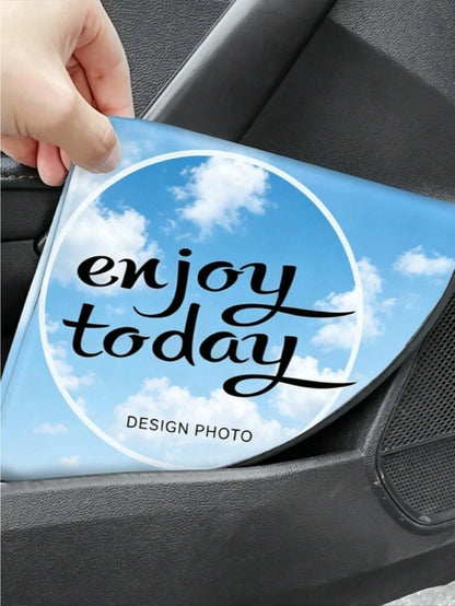 1pc Customized Steering Wheel Sunshade, Any Design/Image- This Steering Wheel Sunshade Features A Stylish And Minimalist Design, Effectively Blocking Sunlight And Improving Driving Comfort, Perfect F