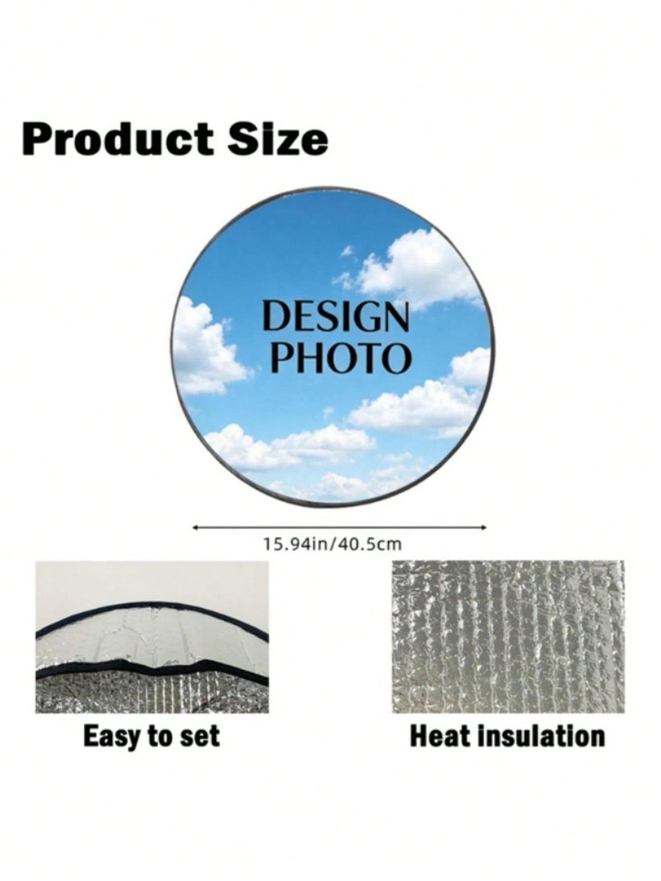 1pc Customized Steering Wheel Sunshade, Any Design/Image- This Steering Wheel Sunshade Features A Stylish And Minimalist Design, Effectively Blocking Sunlight And Improving Driving Comfort, Perfect F
