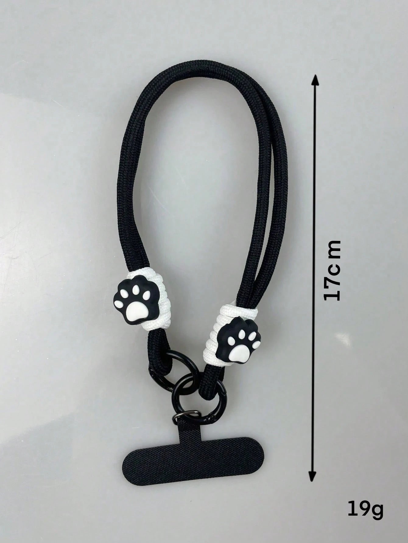 1pc Cute Cat Paw Contrast Color Braided Lanyard, Short Style Phone Strap Wrist Cord, Compatible With IPhone, Android, Camera, Unisex Design