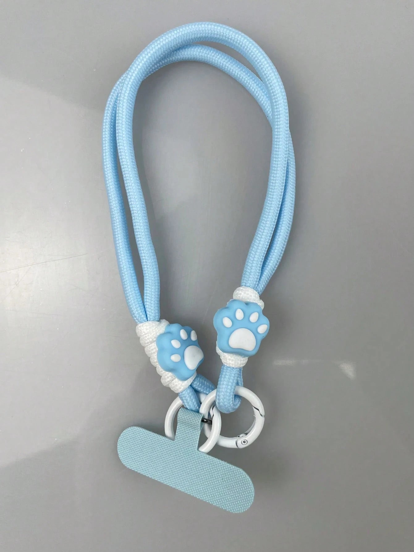 1pc Cute Cat Paw Contrast Color Braided Lanyard, Short Style Phone Strap Wrist Cord, Compatible With IPhone, Android, Camera, Unisex Design