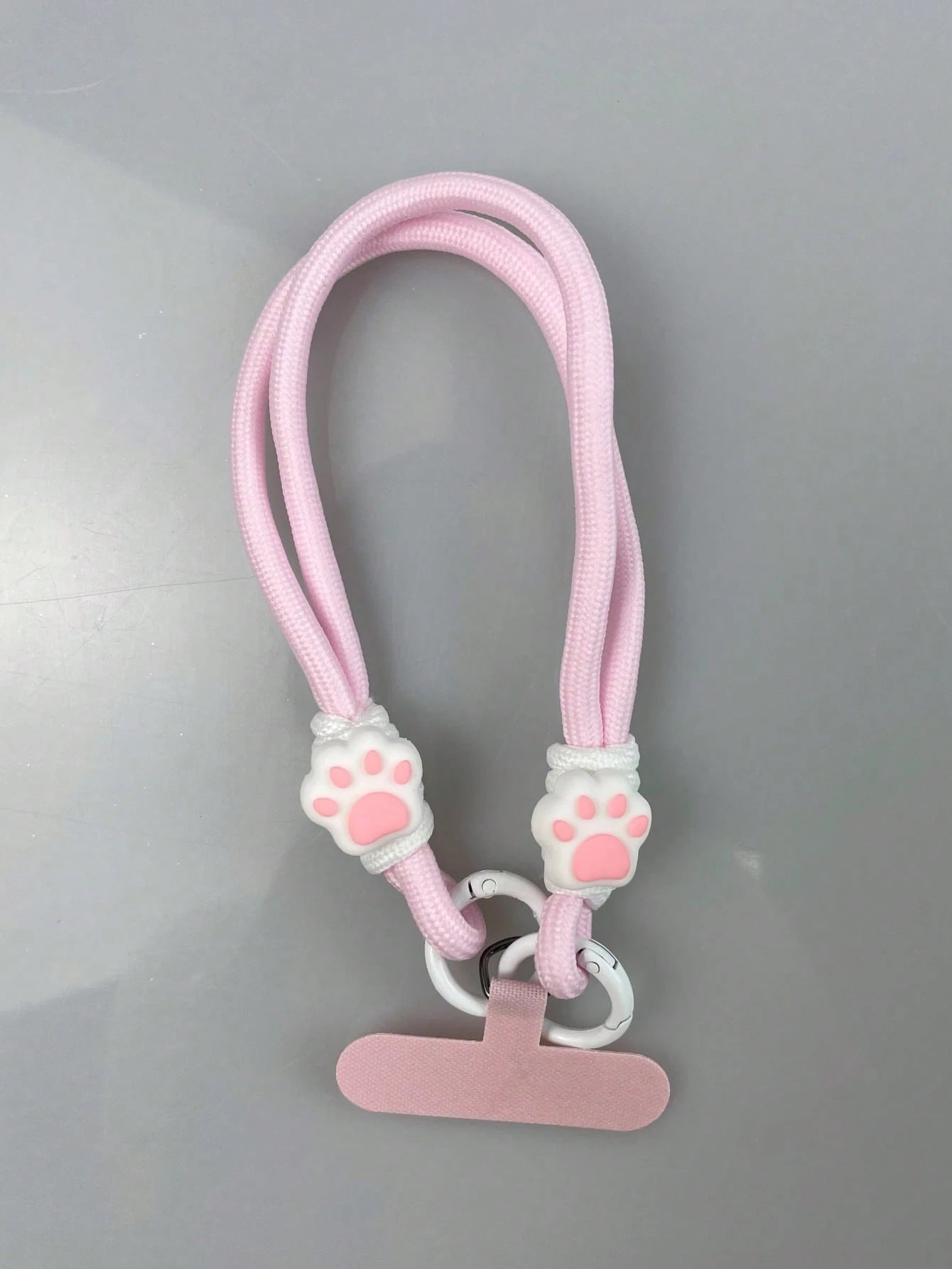 1pc Cute Cat Paw Contrast Color Braided Lanyard, Short Style Phone Strap Wrist Cord, Compatible With IPhone, Android, Camera, Unisex Design