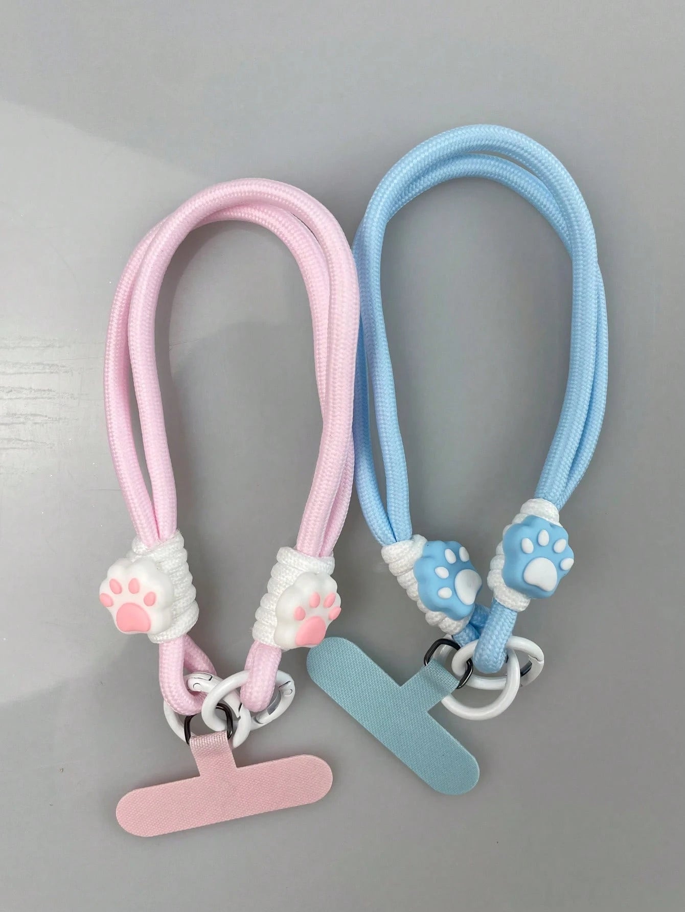 1pc Cute Cat Paw Contrast Color Braided Lanyard, Short Style Phone Strap Wrist Cord, Compatible With IPhone, Android, Camera, Unisex Design