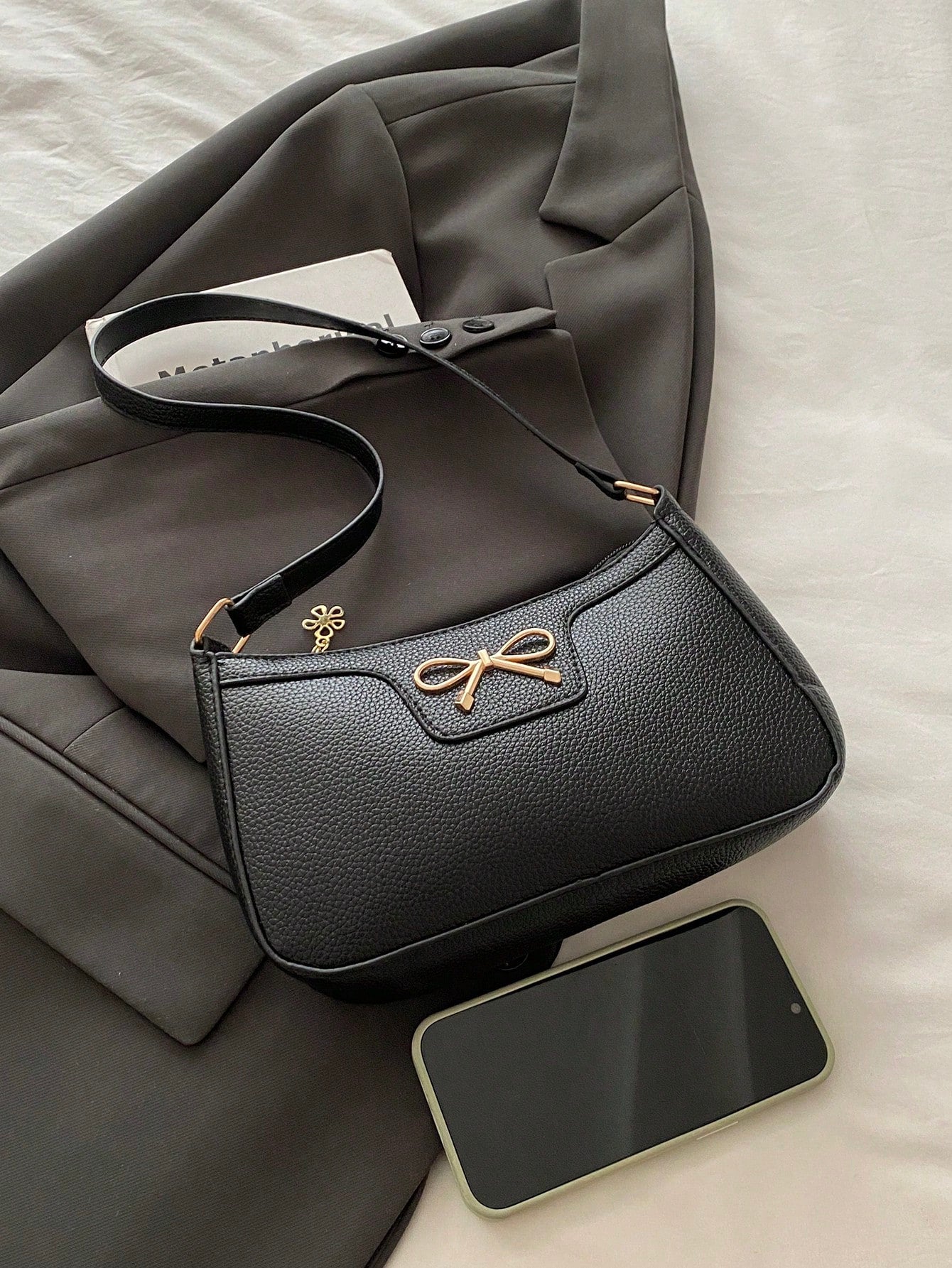 1pc Elegant Women's Crescent Shoulder Bag- Casual Chic Faux Leather Underarm Bag, Polyester Lining, Solid Color Zipper Handbag, Suitable For Various Occasions, Dating, Travel, Gift For Girlfriend, Va