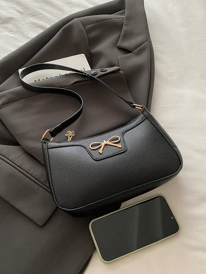 1pc Elegant Women's Crescent Shoulder Bag- Casual Chic Faux Leather Underarm Bag, Polyester Lining, Solid Color Zipper Handbag, Suitable For Various Occasions, Dating, Travel, Gift For Girlfriend, Va