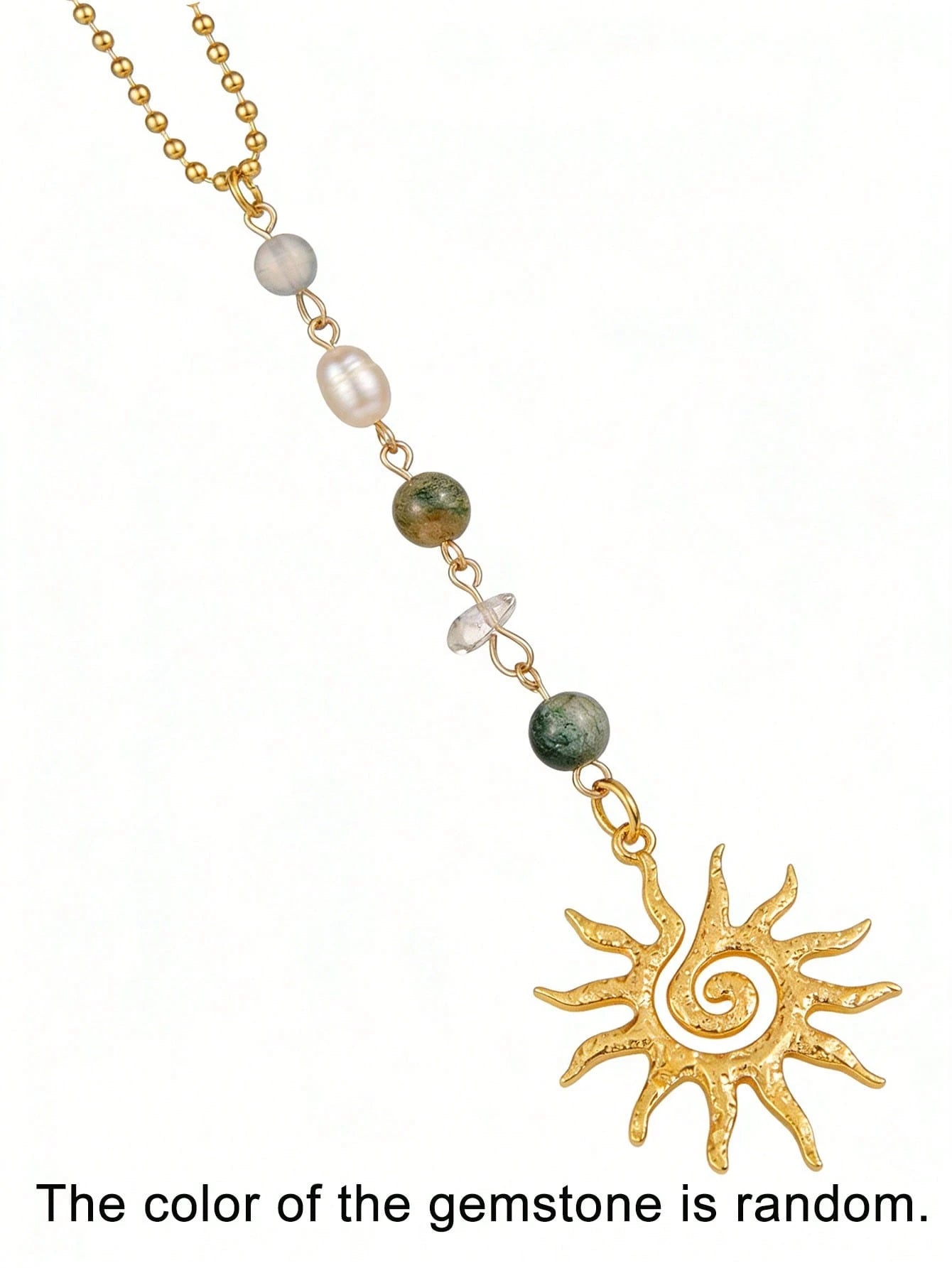 1pc Emerald Green Bohemian Style Sun Shaped Car Pendant Charm