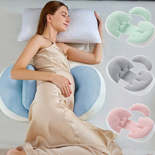 1pc Ergonomic Pregnancy Side Sleeper Pillow- Provides Full Body Support For Back, Abdomen, Hips And Waist- Adjustable Maternity Pillow, Comfortable Fit