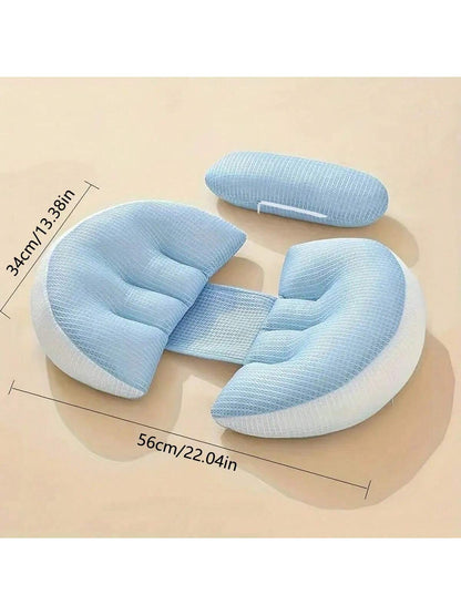 1pc Ergonomic Pregnancy Side Sleeper Pillow- Provides Full Body Support For Back, Abdomen, Hips And Waist- Adjustable Maternity Pillow, Comfortable Fit