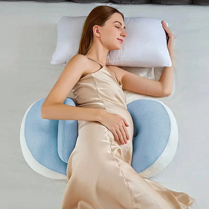1pc Ergonomic Pregnancy Side Sleeper Pillow- Provides Full Body Support For Back, Abdomen, Hips And Waist- Adjustable Maternity Pillow, Comfortable Fit