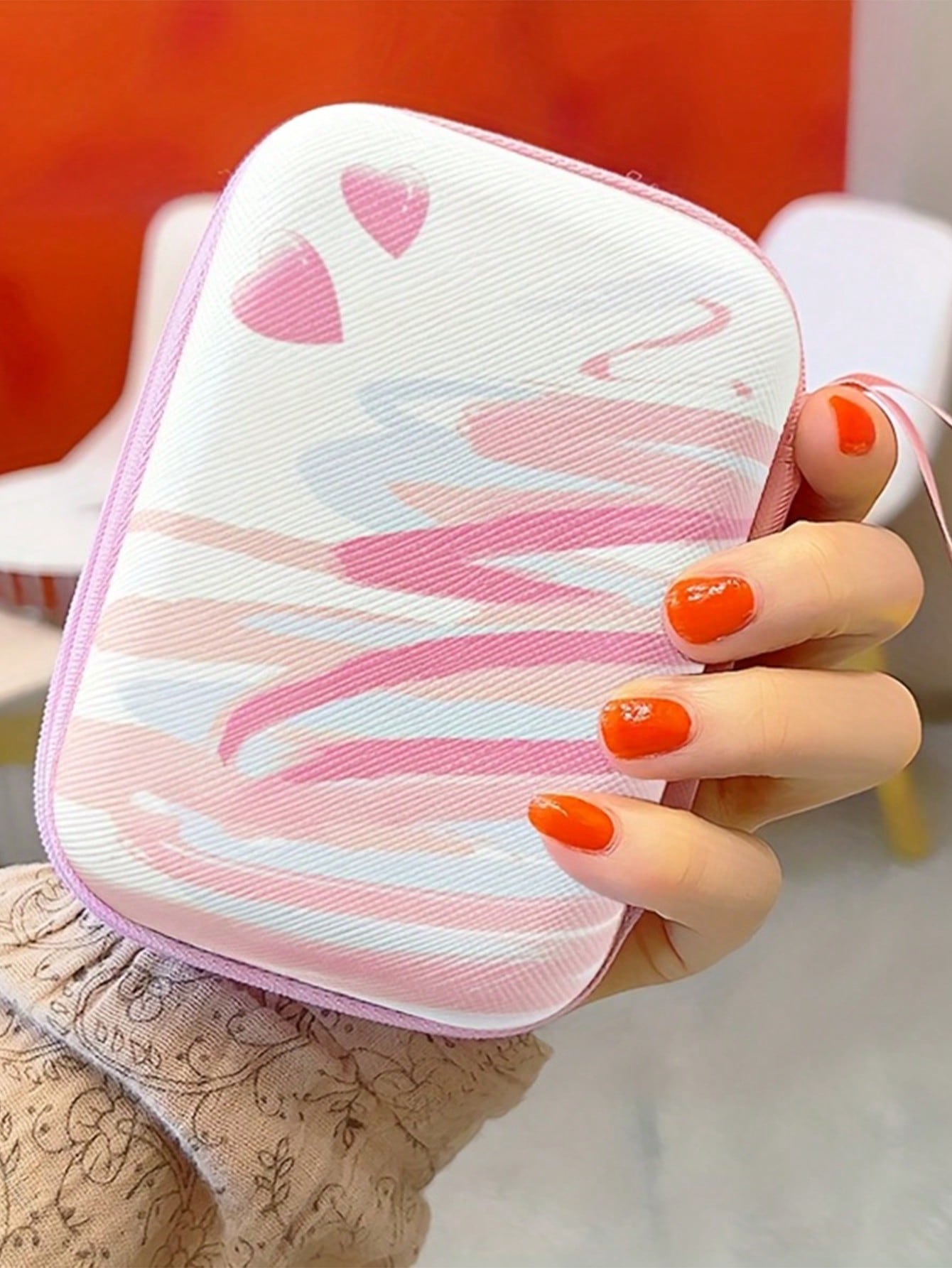 1pc EVA Fashion Cute Floral Print Handheld Digital Accessories Storage Bag Suitable For Cables Earphones Chargers And Other Digital Accessories Portable Protective Case Leopard Print Cheetah Print Cha