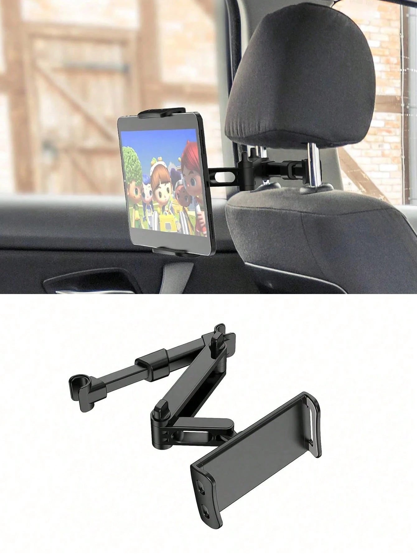 1PC Extendable Telescopic Arm, Flexible Length Adjustment, Fits Most Car Headrest Poles, Comforts Children During Long Trips