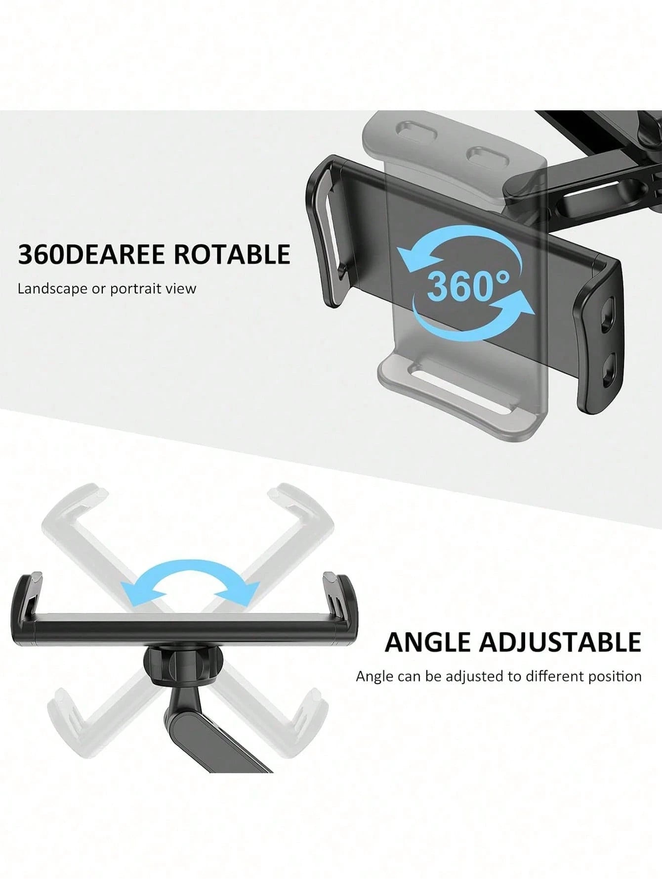 1PC Extendable Telescopic Arm, Flexible Length Adjustment, Fits Most Car Headrest Poles, Comforts Children During Long Trips