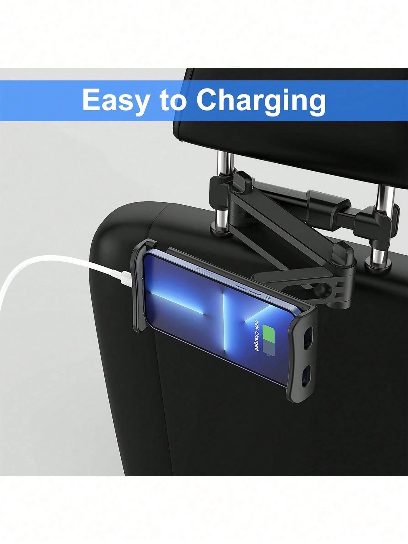1PC Extendable Telescopic Arm, Flexible Length Adjustment, Fits Most Car Headrest Poles, Comforts Children During Long Trips