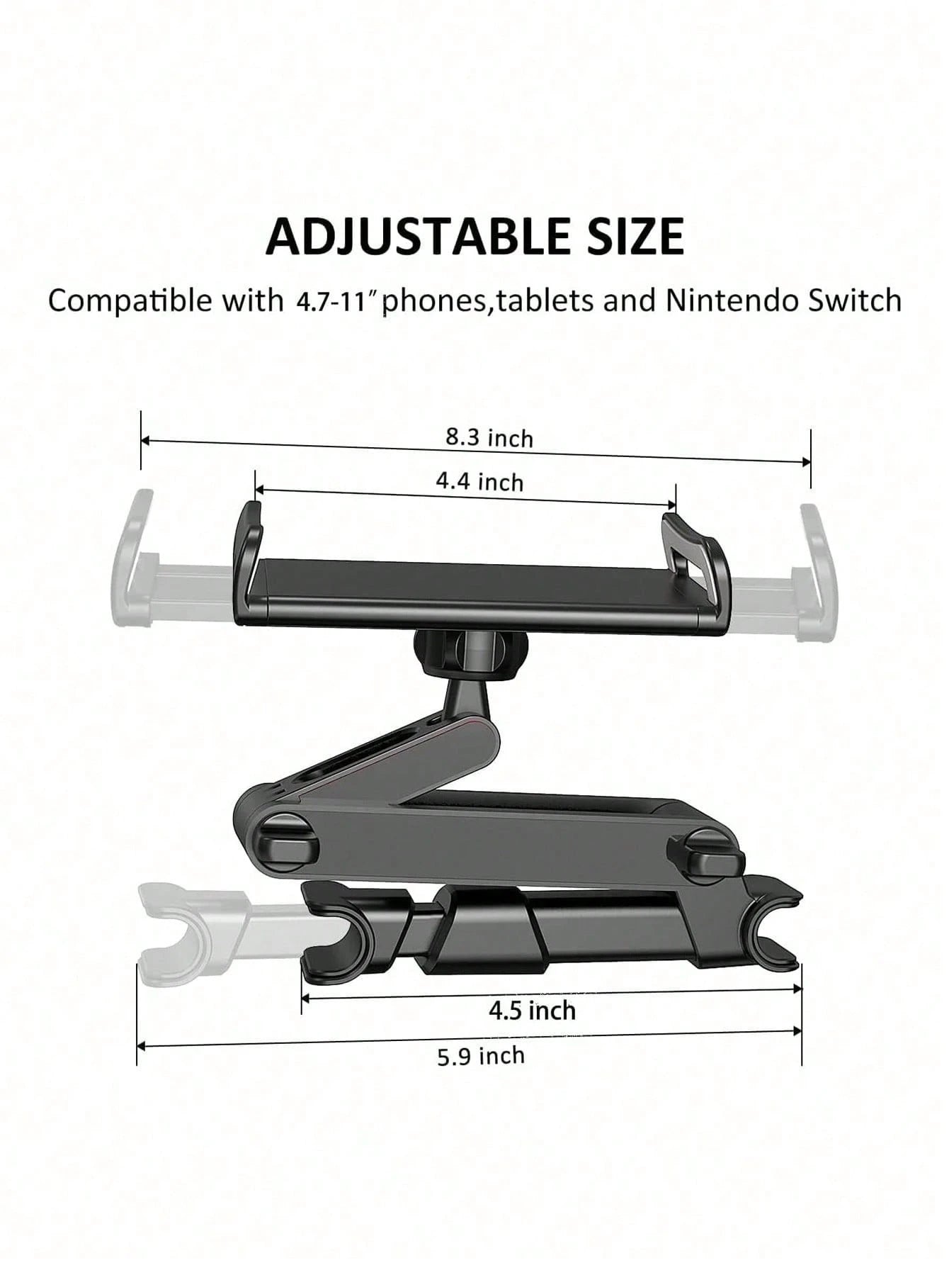 1PC Extendable Telescopic Arm, Flexible Length Adjustment, Fits Most Car Headrest Poles, Comforts Children During Long Trips