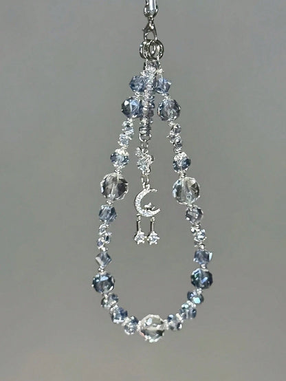 1pc Extra Large Ice Crystal Bead Phone Lanyard- Shiny Fairy Style Phone Charm, Transparent Glossy Luxury Multifunctional Phone Accessory, Suitable For Most Smartphones