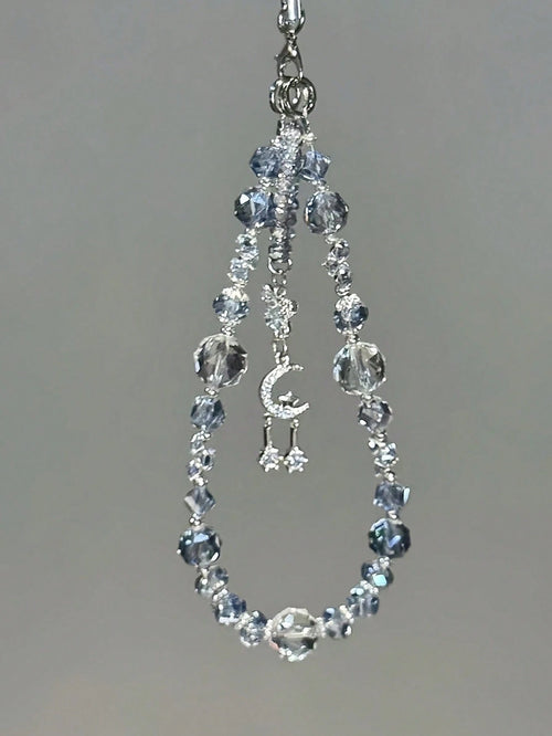 1pc Extra Large Ice Crystal Bead Phone Lanyard- Shiny Fairy Style Phone Charm, Transparent Glossy Luxury Multifunctional Phone Accessory, Suitable For Most Smartphones