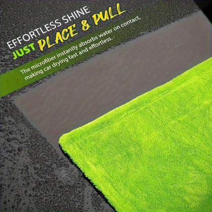 1pc Extra Thick Microfiber Car Wash Towel, Available In Small/Medium/Large Sizes: 30*30cm/40*40cm/40*60cm/50*80cm/60*90cm/60*120cm, 1200 GSM, Double-Sided Design, Super Absorbent & Quick Drying, Scrat