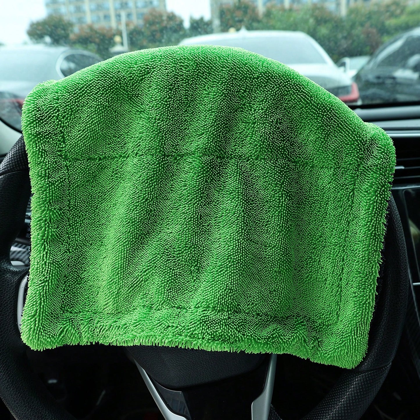 1pc Extra Thick Microfiber Car Wash Towel, Available In Small/Medium/Large Sizes: 30*30cm/40*40cm/40*60cm/50*80cm/60*90cm/60*120cm, 1200 GSM, Double-Sided Design, Super Absorbent & Quick Drying, Scrat