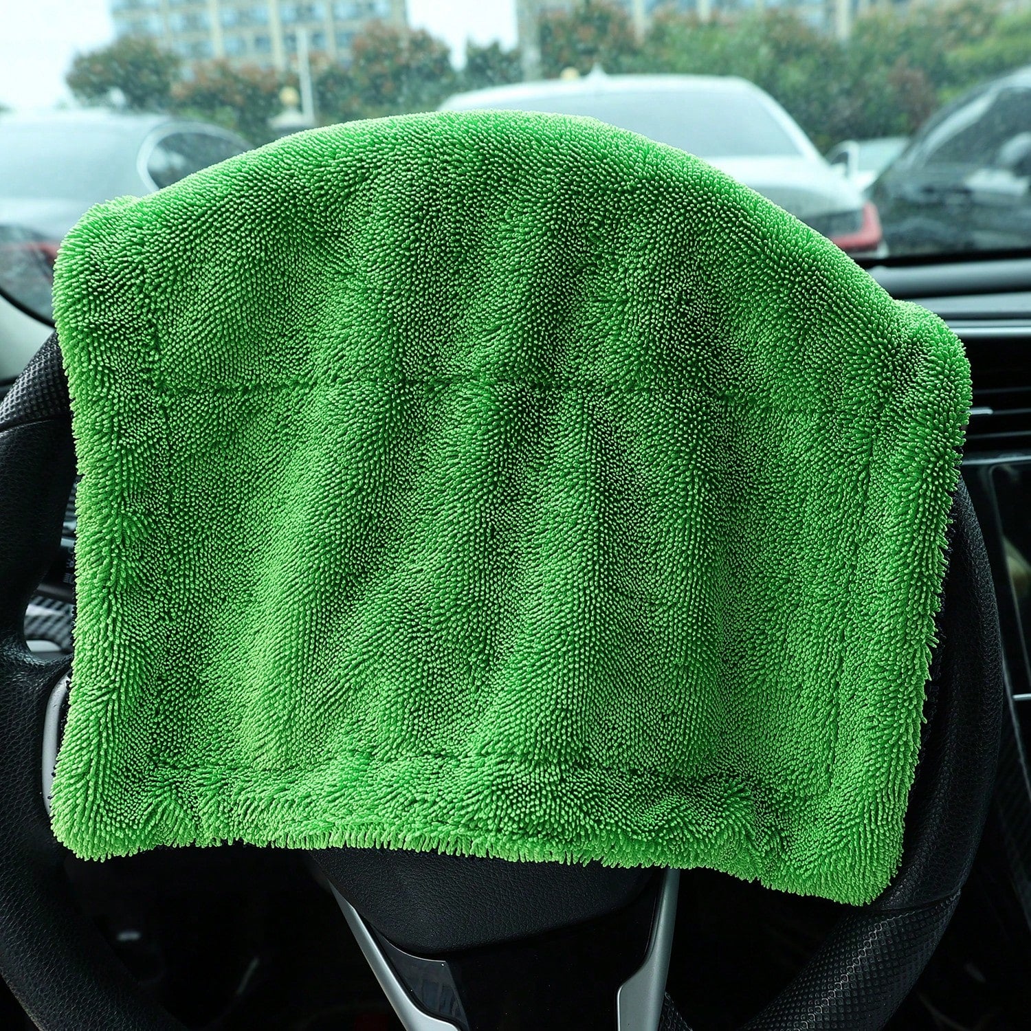 1pc Extra Thick Microfiber Car Wash Towel, Available In Small/Medium/Large Sizes: 30*30cm/40*40cm/40*60cm/50*80cm/60*90cm/60*120cm, 1200 GSM, Double-Sided Design, Super Absorbent & Quick Drying, Scrat